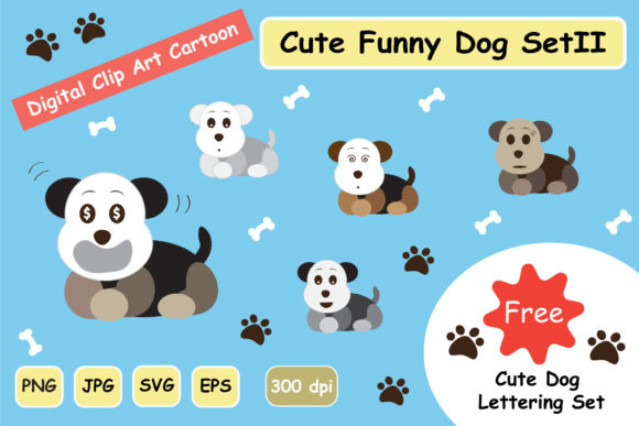 Cute Funny Dog Clipart Digital Set 2 Review