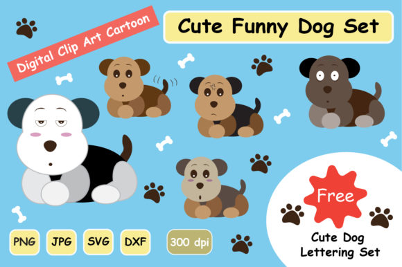 Cute Funny Dog Clipart Digital Set Review