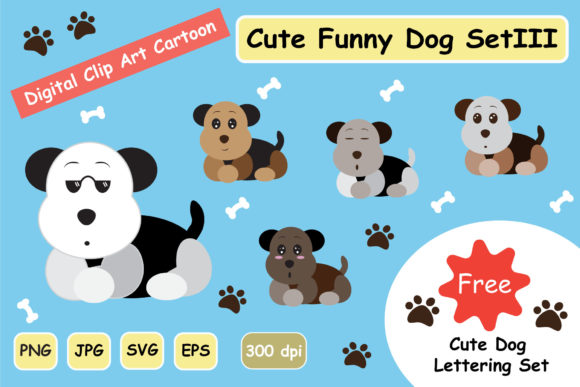 Cute Little Puppy Clipart Dog Set 3 Review