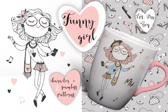 Funny Girl: A Designer's Take on This Doodle Embroidery Asset