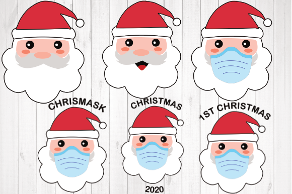 Santa Wearing Mask Svg, Christmask Svg Review